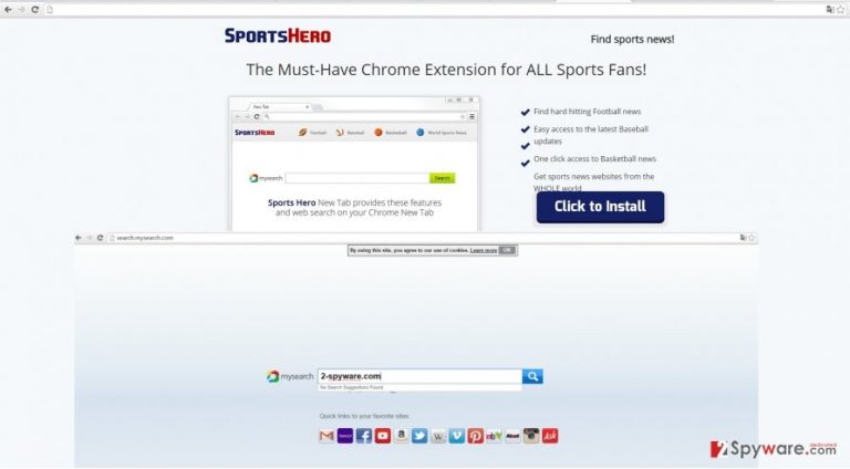 The screenshot of Sports Hero ads