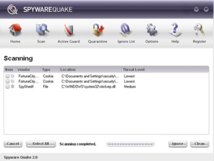 SpywareQuake