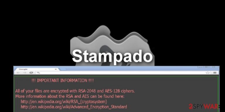 The screenshot of Stampado virus