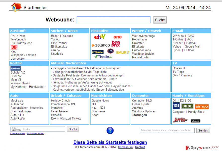 Startfenster.com redirect snapshot Startfenster.com redirect snapshot