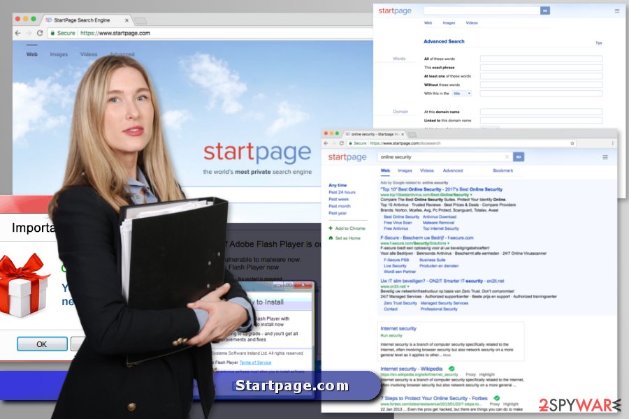 The image of the Startpage.com virus