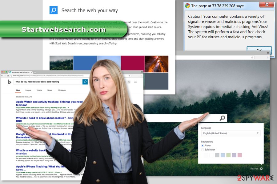 The example of Startwebsearch.com virus