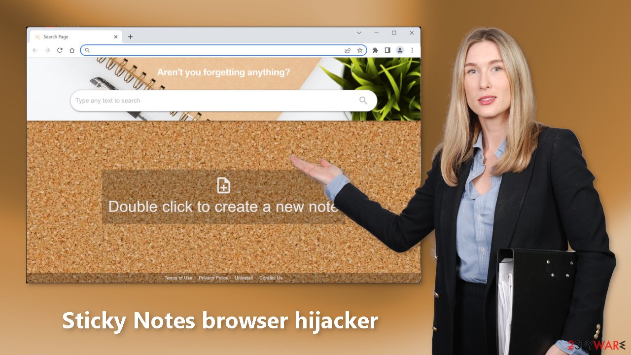 Sticky Notes browser hijacker