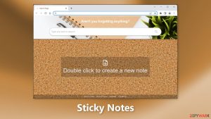 Sticky Notes browser hijacker