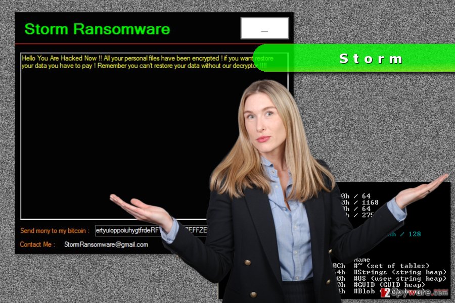 The image of Storm ransomware virus