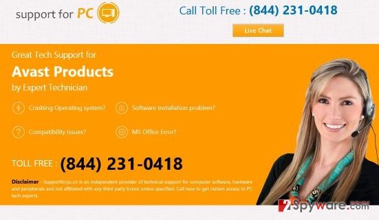 Supportforpc.co pop-up ads snapshot Supportforpc.co pop-up ads snapshot