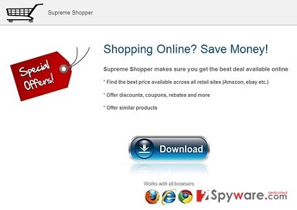 Supreme Shopper adware snapshot Supreme Shopper adware snapshot
