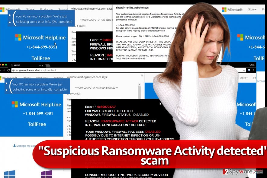 Suspicious Ransomware Activity detected scam virus