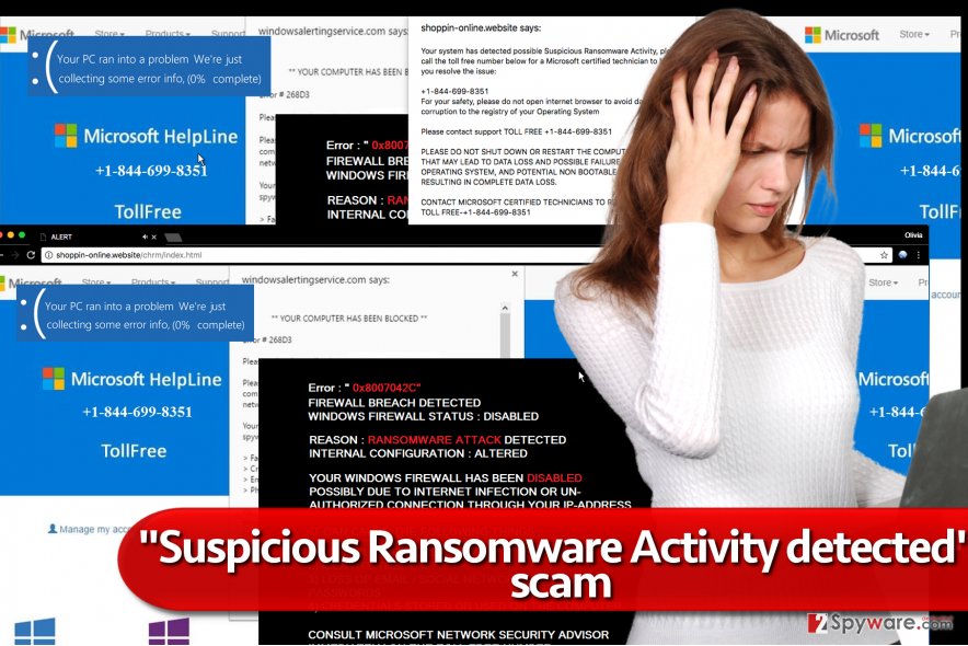 Suspicious Ransomware Activity detected scam virus