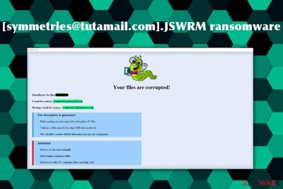 [symmetries@tutamail.com].JSWRM ransomware