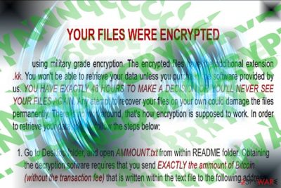 The picture displaying  SyncCrypt ransomware