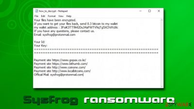 Sysfrog ransomware