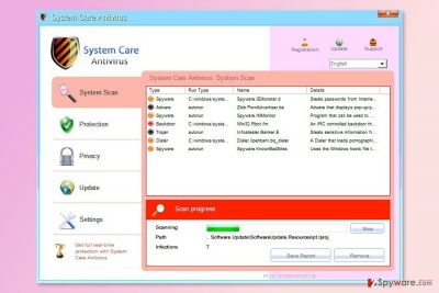 The screenshot of System Care Antivirus