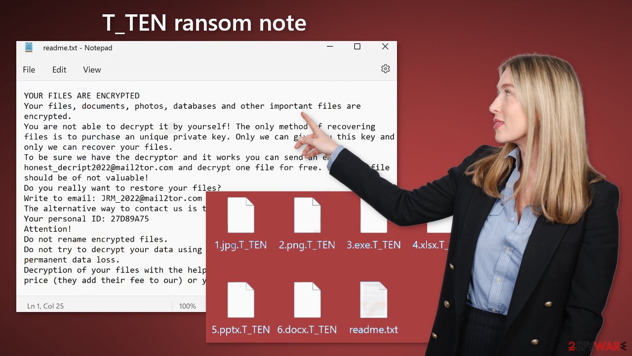 T TEN ransom note