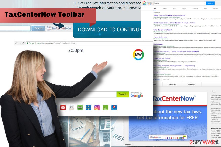 TaxCenterNow Toolbar hijacked web browser