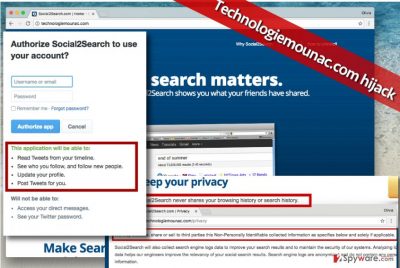 Image showing Technologiemounac.com virus and its suspicious claims