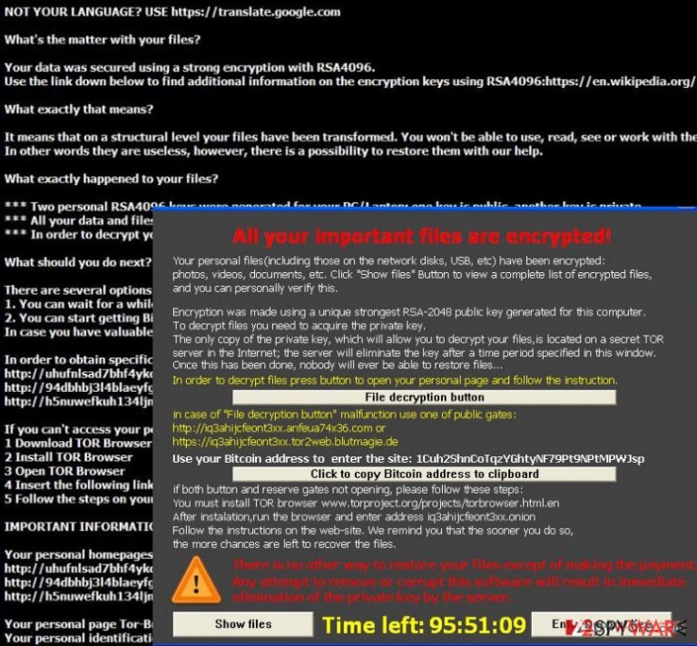 An illustration of TeslaCrypt 4.1b virus