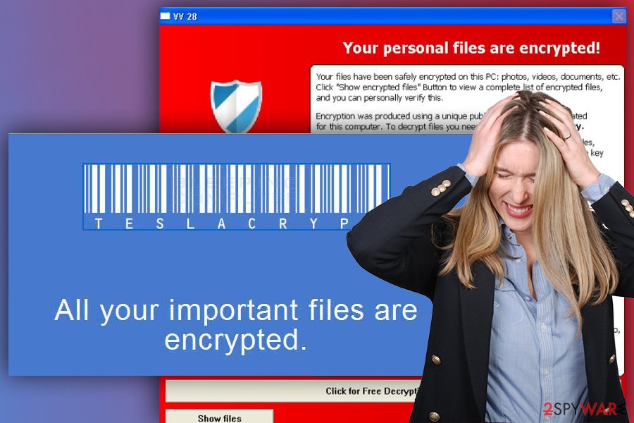 TeslaCrypt ransomware illustration