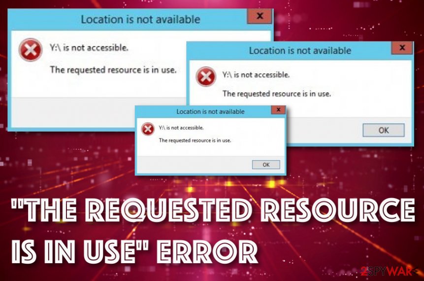 "The Requested Resource is in Use" error virus