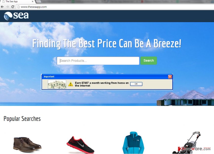 The Sea App adware snapshot The Sea App adware snapshot