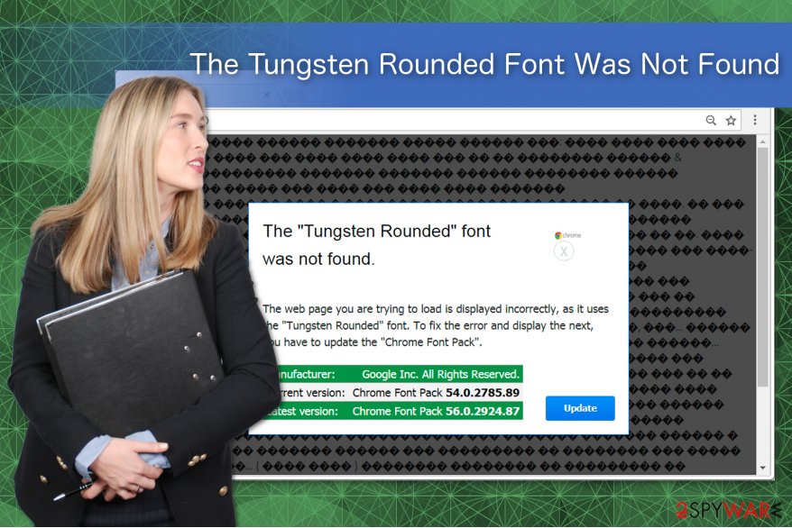 The Tungsten Rounded Font Was Not Found scam illustration