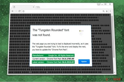 The Tungsten Rounded Font Was Not Found scam image