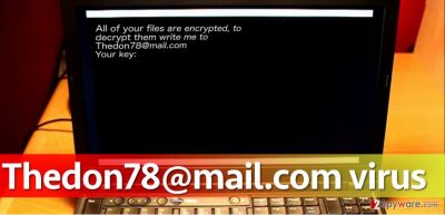Image of Thedon78@mail.com virus on screen