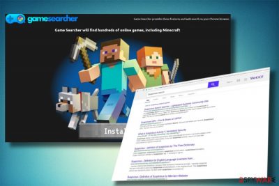 A picture of TheGameSearcher redirect virus