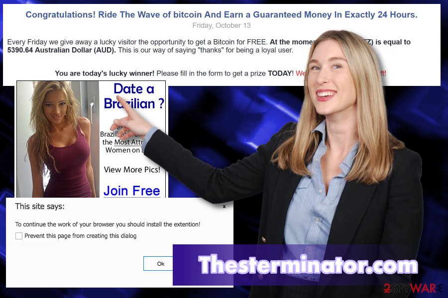 Ads caused by thesterminator.com virus