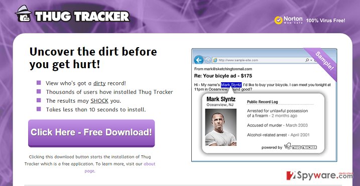 Thug Tracker ads Thug Tracker ads