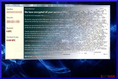 The picture illustrating ThunderCrypt virus
