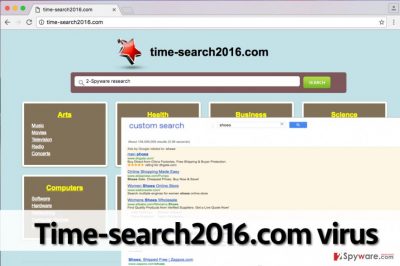 Image of the suspicious Time-search2016.com search engine