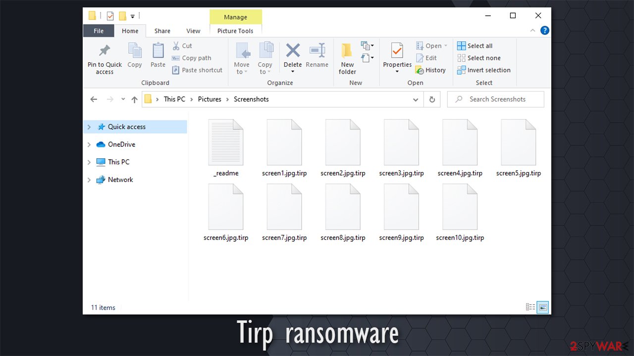 Tirp virus encrypted files