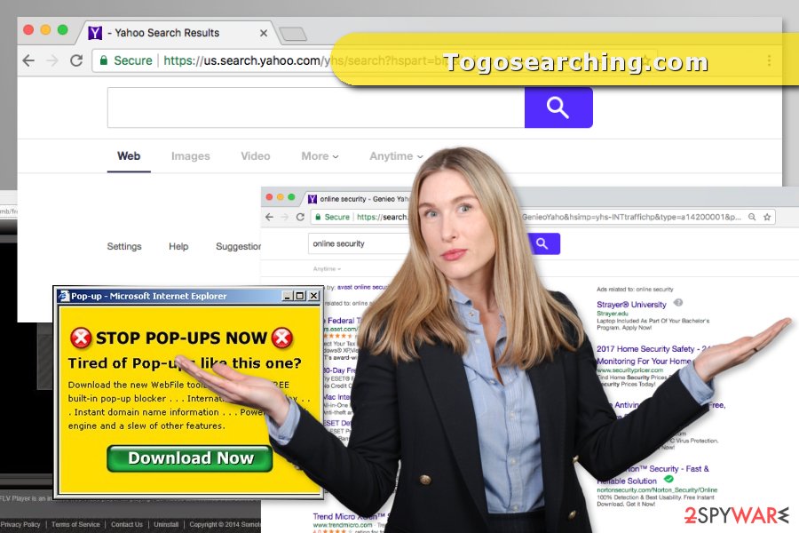 The picture of Togosearching.com redirect virus