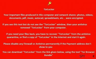 TorLocker virus removal