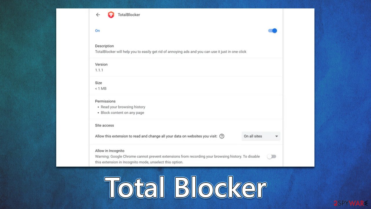 Remove Total Blocker browser extension (Free Guide)