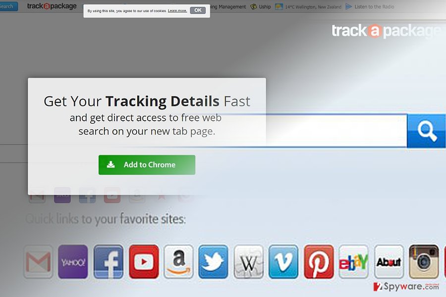 TrackAPackage Toolbar