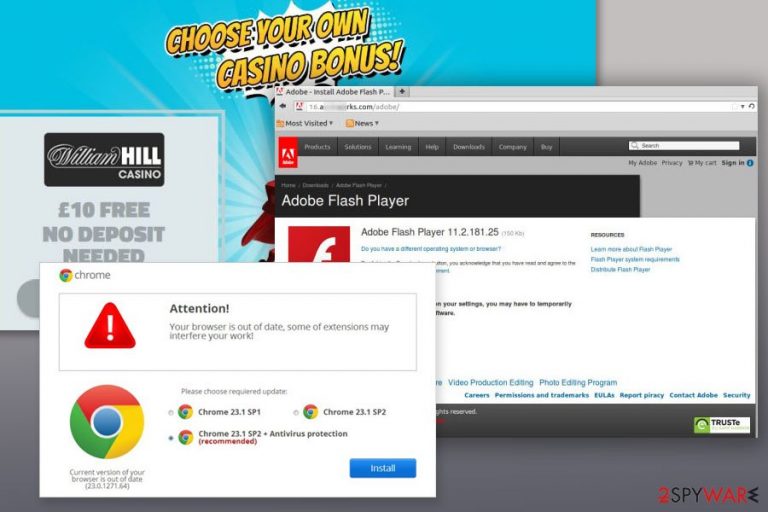 Examples of Trafficsel.com redirects