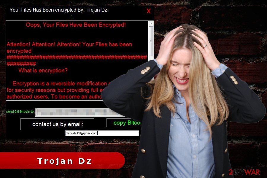 Trojan Dz ransomware virus attack