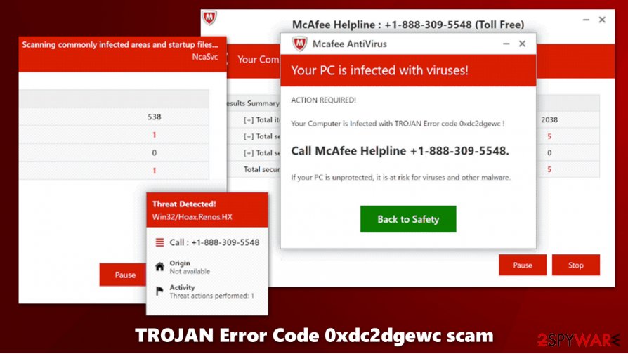 TROJAN Error Code 0xdc2dgewc virus scam