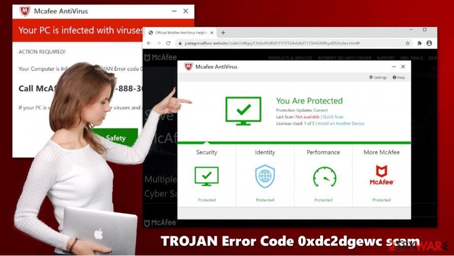 TROJAN Error Code 0xdc2dgewc scam virus