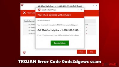 TROJAN Error Code 0xdc2dgewc scam