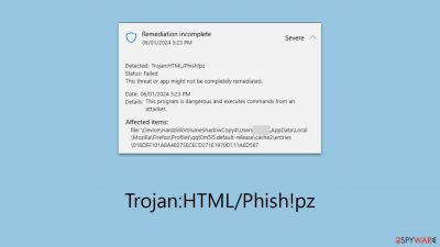 Trojan:HTML/Phish!pz Trojan:HTML/Phish!pz