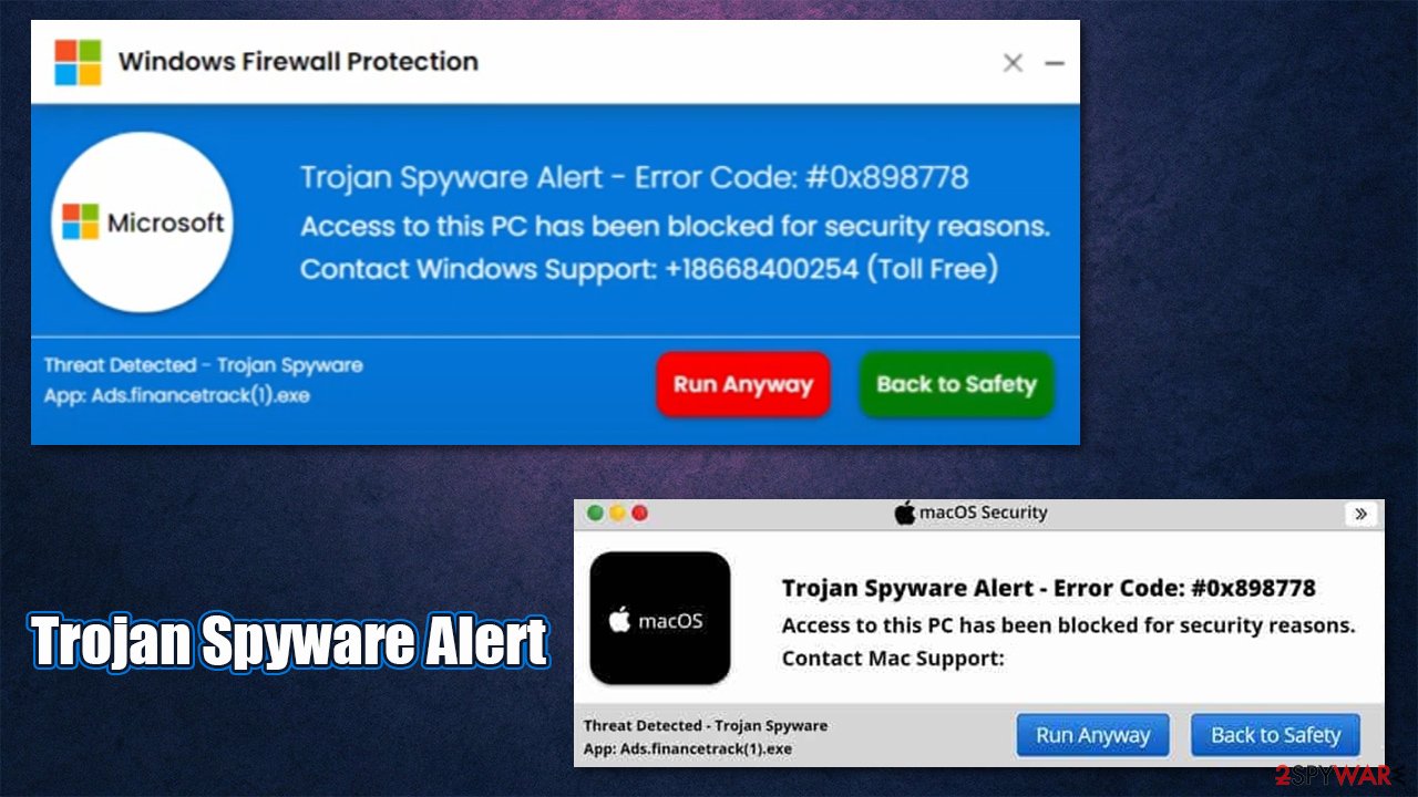 Remove Trojan Spyware Alert scam Free Guide