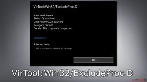 VirTool:Win32/ExcludeProc.D