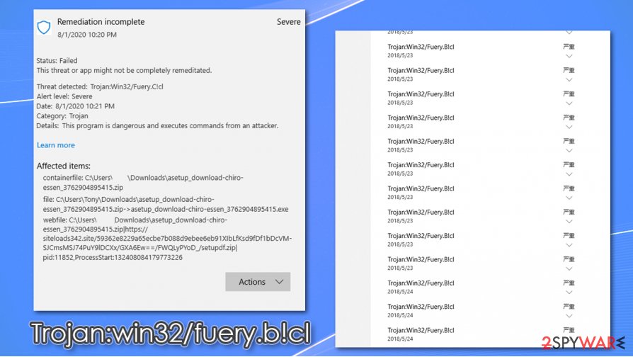 Trojan:win32/fuery.b!cl malware