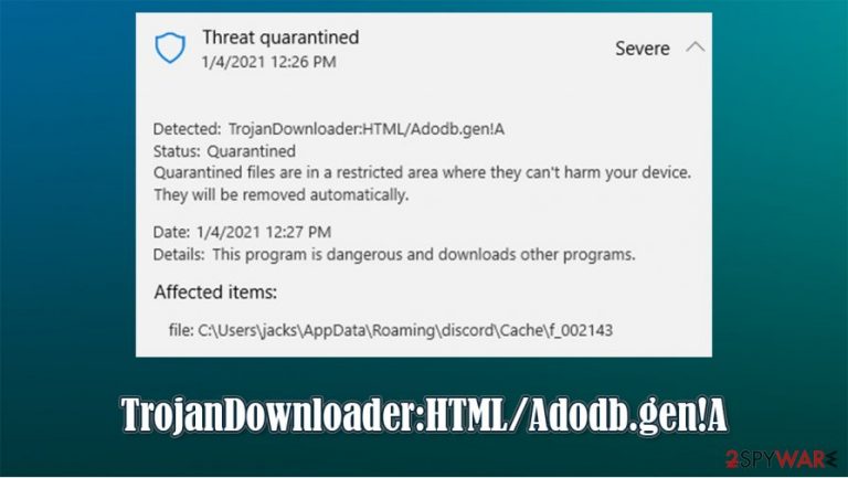 TrojanDownloader:HTML/Adodb.gen!A
