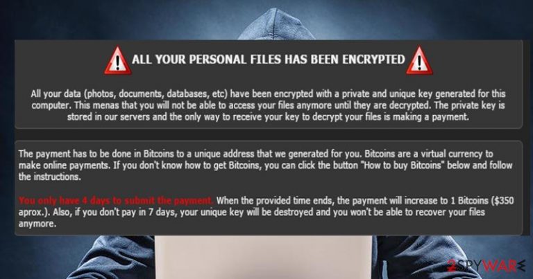 The screenshot of TrueCrypter virus