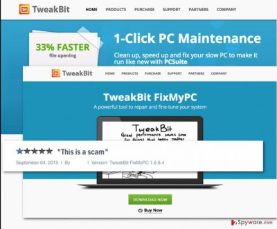A screenshot of TweakBit website and software review