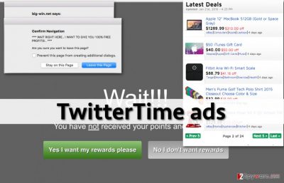 TwitterTime adware shows many annoying advertisements